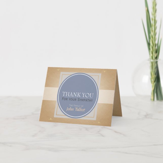 Cartão De Agradecimento Cinza Azul Círculo G Sintaxe Quadrada Obrigado (Frente)