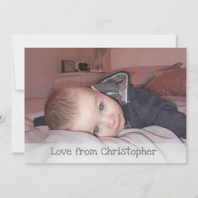 Cartão De Agradecimento Cinza com foto e nome (Frente)