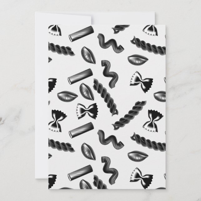 Cartão De Agradecimento Cinza da Diversidade de Massas Comidas Itália (Frente)