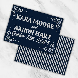 Cartão De Agradecimento Cinza na Tabula Azul Edwardian