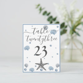 Cartão De Agradecimento Cinza Starfish Blue Shells Beach Casamento Obrigad