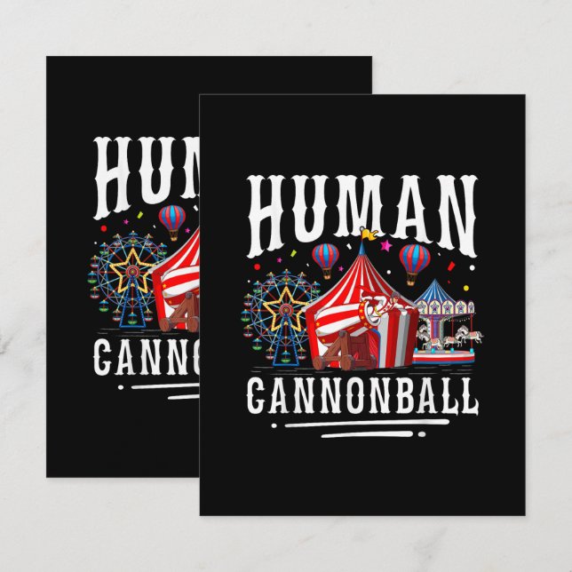 Cartão De Agradecimento Circo de Canhão Humano Carnaval (Frente/Verso)