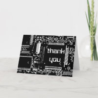 Circuit B&W 2 'Thank You' greetings card