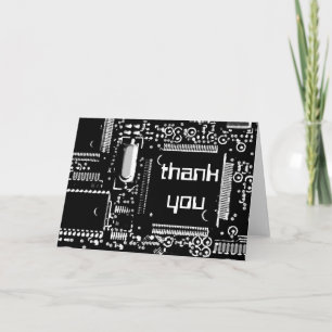 Cartão De Agradecimento Circuit B&W 2 'Thank You' greetings card
