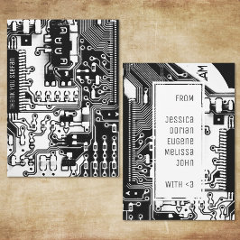 Cartão De Agradecimento Circuito impresso eletrônico de conselho PCB preto