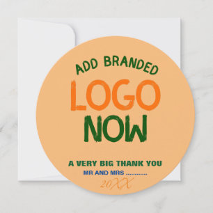 CARTÃO DE AGRADECIMENTO CÍRCULO CONTEMPORÂNEO DE MOSCA DE PEACH LIMPO