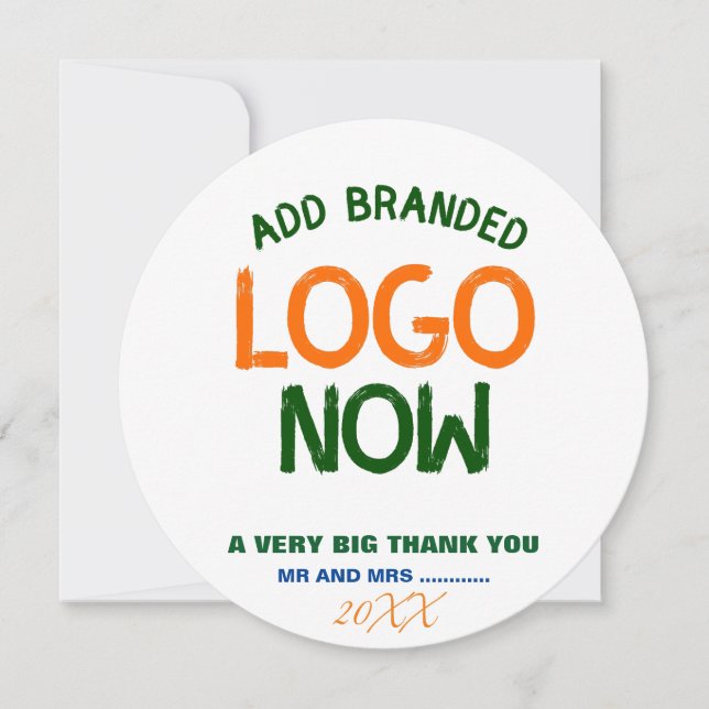 CARTÃO DE AGRADECIMENTO CÍRCULO CONTEMPORÁRIO SIMPLES E BRANCO FASHIONÁVEL (Frente)