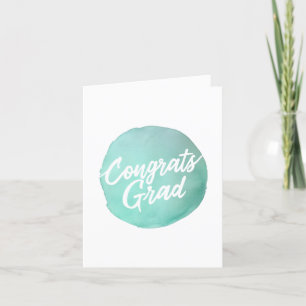 Cartão De Agradecimento Círculo de aquarela simples Congrats Grad script