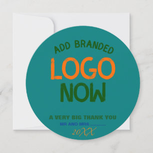 CARTÃO DE AGRADECIMENTO CÍRCULO FASHIONÁVEL VERDE TEAL LIMPO CONTEMPORÁRIO
