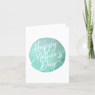 Cartão De Agradecimento Círculo simples de aquarela Escrito no Dia das Mãe