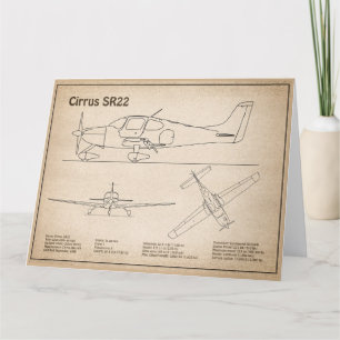 Cartão De Agradecimento Cirro SR22 - Planos de desenho de projeto de avião