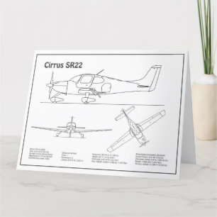 Cartão De Agradecimento Cirrus SR22 - Planos de desenho de projeto de aviã