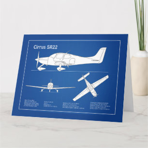 Cartão De Agradecimento Cirrus SR22 - Planos de desenho de projeto de aviã
