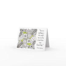 Citação de Amizade, BW Floral Doodle com Verde