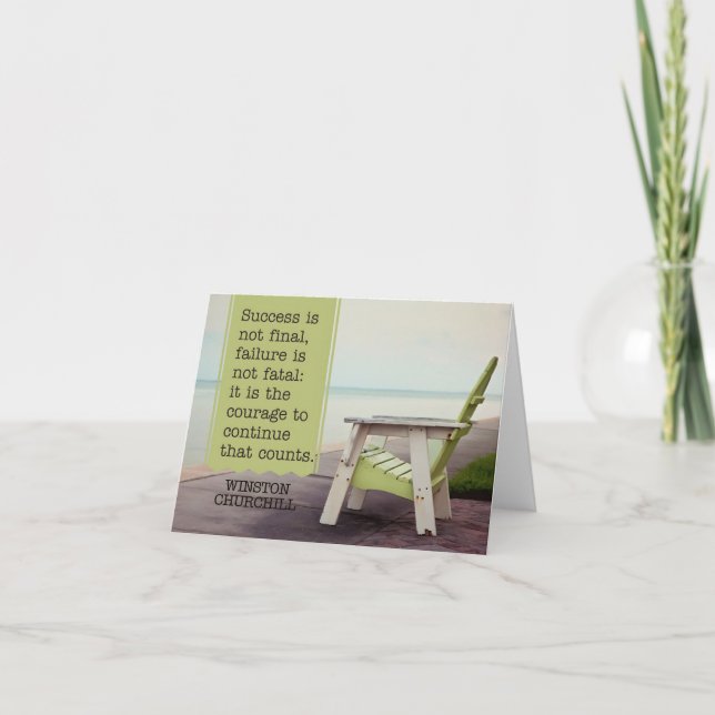 Cartão De Agradecimento Citação Inspiracional Winston Churchill "Courage" (Frente)