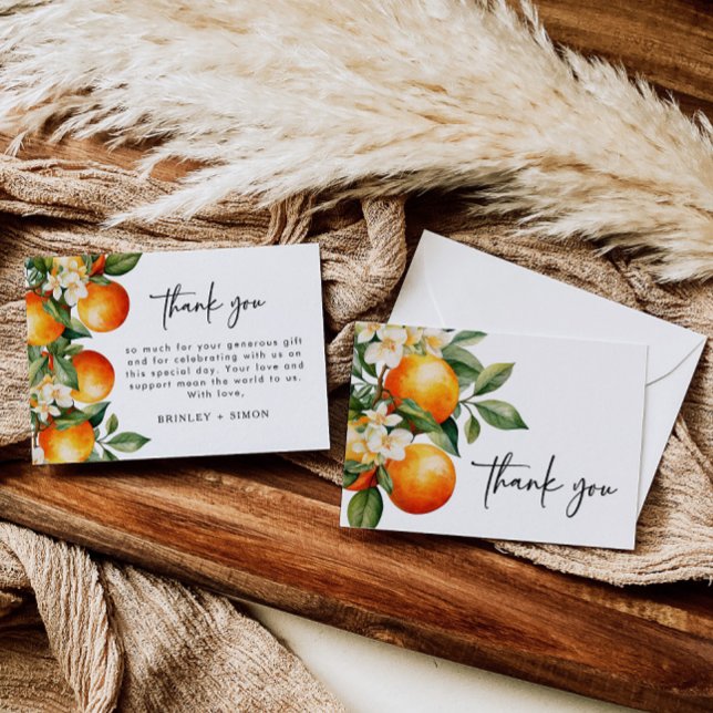 Cartão de agradecimento Citrus Laranja Cutie Cleme (Criador carregado)