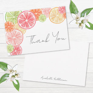 Cartão De Agradecimento Citrus Nome Personalizado