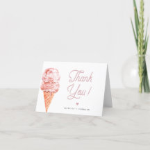 Cartão de Agradecimento CLARA Retro Blush Pink Sor