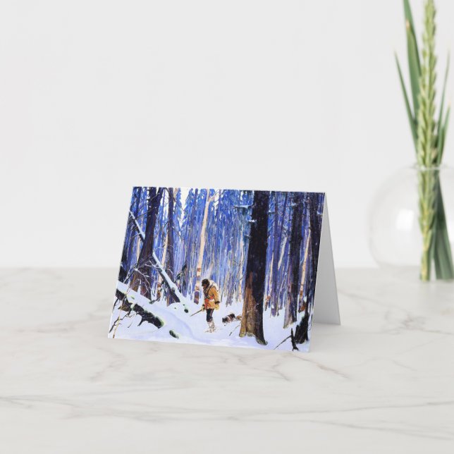 Cartão De Agradecimento Clarence Gagnon - Trapper in the Woods (Frente)