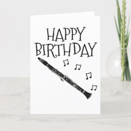 Cartão De Agradecimento Clarinet Birthday Card Woodwind Musical