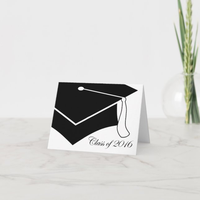Cartão De Agradecimento class of 2016 graduation cap (Frente)