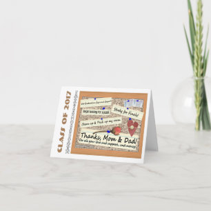 Cartão De Agradecimento Class Of 2017/Thanks Mom & Dad (Personalize) Card