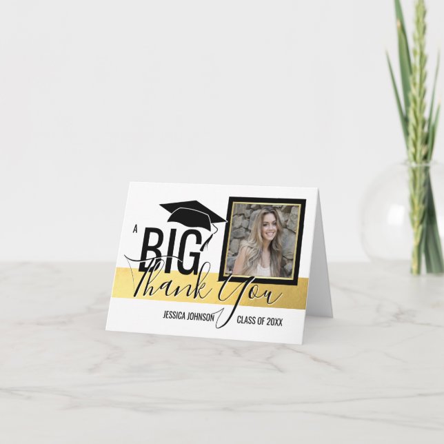 Cartão De Agradecimento CLASSE da GRADUAÇÃO - de OBRIGADO VOCÊ FOTO da (Frente)