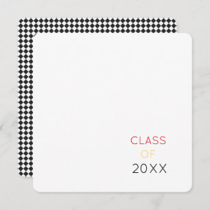 Cartão De Agradecimento CLASSE DE Cores Escolares Black White Check 2022