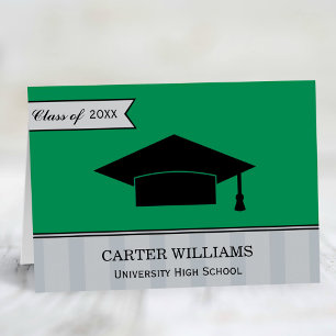 Cartão De Agradecimento Classe Moderna de Graduação Personalizada Verde 20