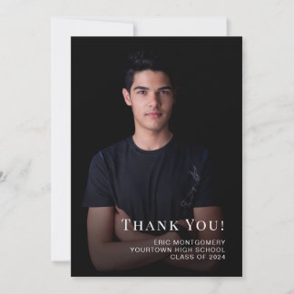 Cartão De Agradecimento Classe Negra de Graduação 2024 - Foto de agradecim