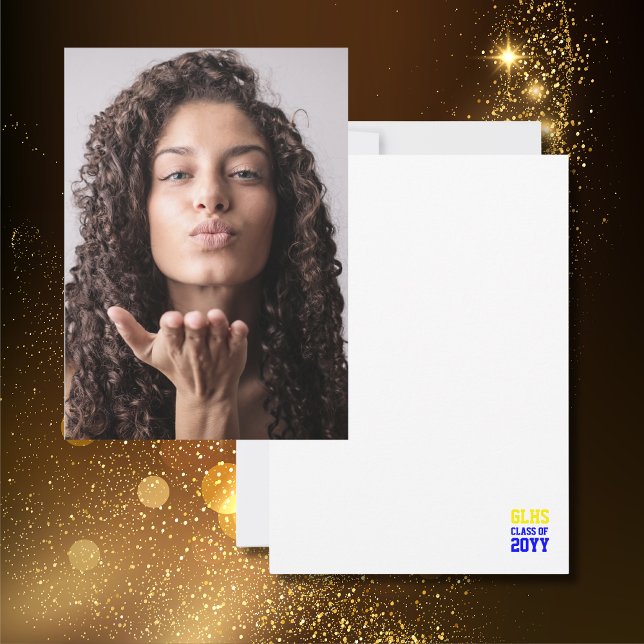 Cartão De Agradecimento Classe Vertical da Manutenção de Foto do Formando  (Criador carregado)