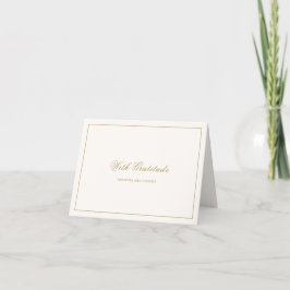 Cartão De Agradecimento Classic Border Ivory and Gold Timeless Wedding