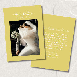 Cartão De Agradecimento Classic Chartreuse Wedding Photo Thank You Card