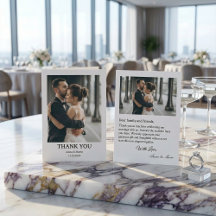 Classic Formal Wedding Photo Thank You Card