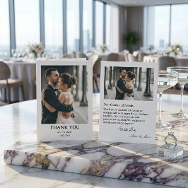 Cartão De Agradecimento Classic Formal Wedding Photo Thank You Card