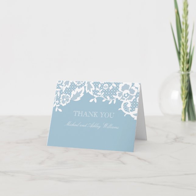 Cartão De Agradecimento Classic Lace Thank You Note Card (Frente)