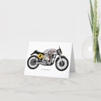 Classic motorcycle greeting card.