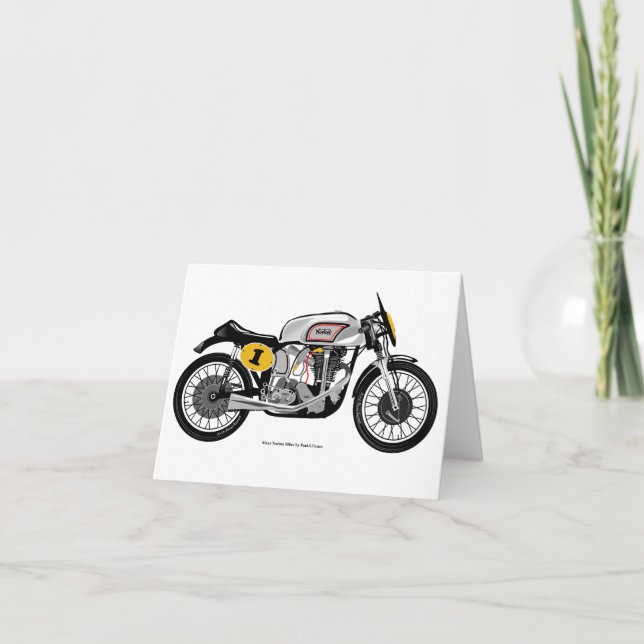 Cartão De Agradecimento Classic motorcycle greeting card. (Frente)