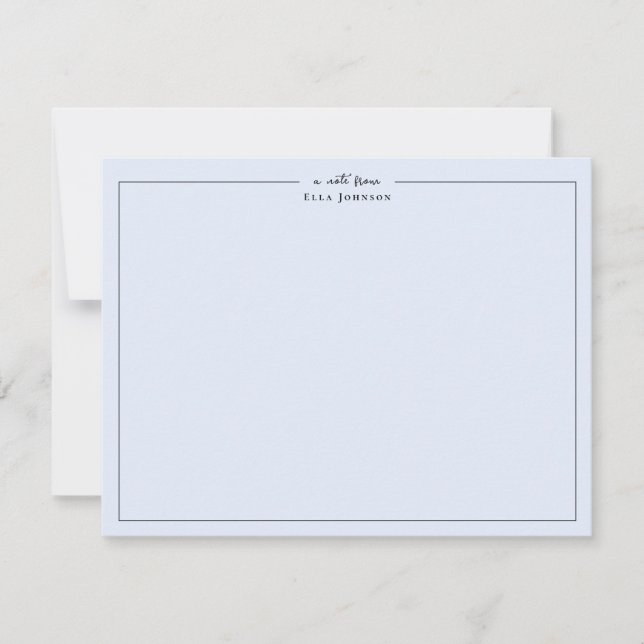 Cartão De Agradecimento Classic Pale Blue feminine Professional (Frente)