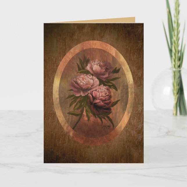 Cartão De Agradecimento Classic Peonies 5x7 (Frente)