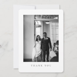 Cartão De Agradecimento Classic Wedding Photo Rounded Thank You Card