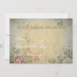 Cartão De Agradecimento Clássica Elegante Vintage Rosas Rosa Watercolor