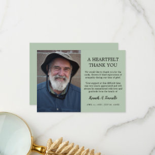 Cartão De Agradecimento Clássica Foto Sentimental de Funeral