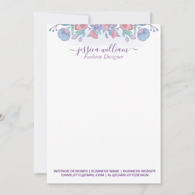 Cartão De Agradecimento Clássica Moderna - Cor da Água Azul - Hydrangeas F (Frente)