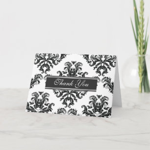 Cartão de Agradecimento Clássico Damask