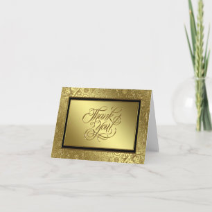 Cartão de Agradecimento Clássico de Bodas de Ouro