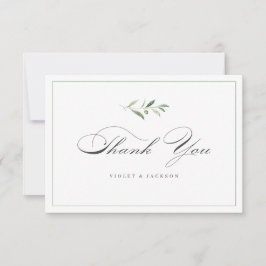 Cartão De Agradecimento Clássico Elegance Script Simples Greenerescência O