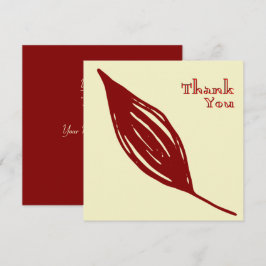 Cartão De Agradecimento Clássico Folha de Borgonha Elegante