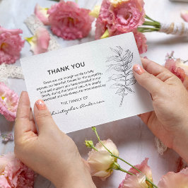 Cartão De Agradecimento Clássico Minimalista Preto e Branco de Funeral