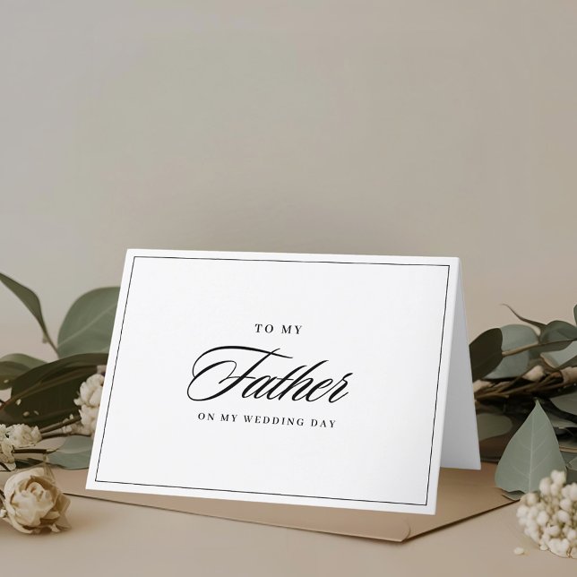 Cartão De Agradecimento Clássico moderno para meu pai no dia do casamento (Criador carregado)